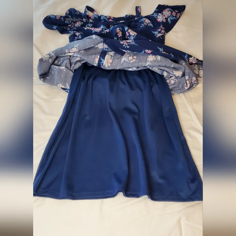 Justice Blue Pink Ruffled Sundress Size:L(12-14)